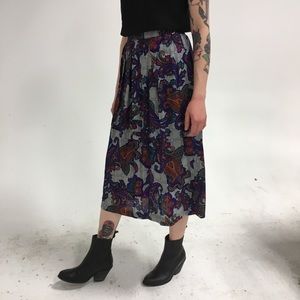 Vintage Midi Rainbow Paisley Skirt